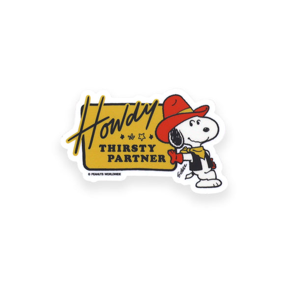 Snoopy Sticker – Howdy Thirsty Snoopy (Yellow)