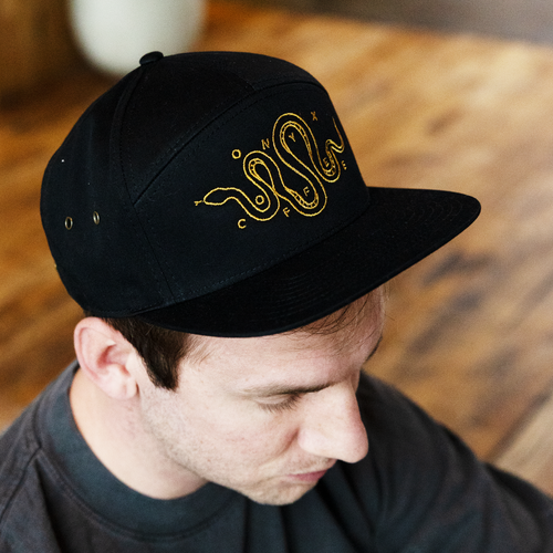 Sneaky Snake Six Panel Hat (Black)